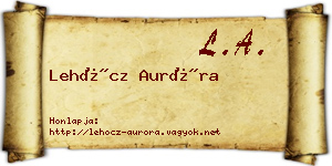 Lehőcz Auróra névjegykártya